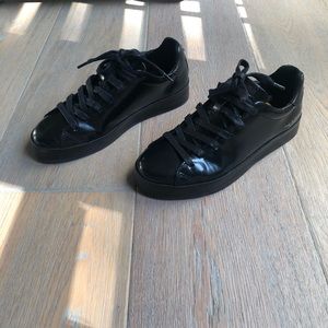 Rag & Bone black glossy sneaker tennis shoes